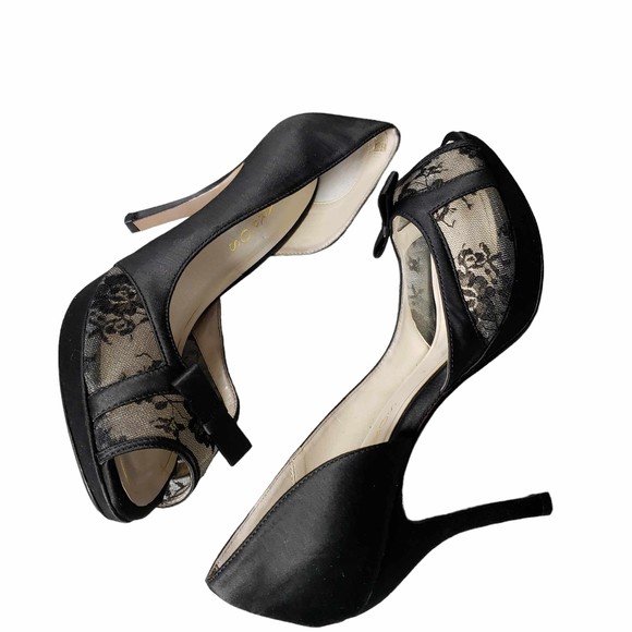 Caparros size 9B Black Peep Toe Pumps NO BOX - Picture 2 of 8